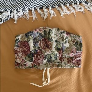 SHEIN Floral Strapless Top - Multicolor
